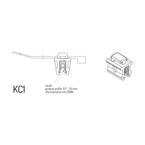 Klips krawędziowy numer 1 KC1 1 szt.