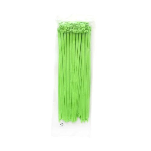 Opaski zaciskowe 370x7,6mm Neonowe zielone