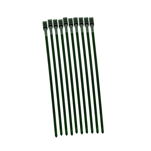 Opaski zaciskowe z płaskim zapięciem 400x8,9mm zielone