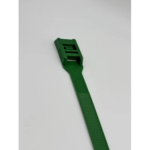 Opaski zaciskowe z płaskim zapięciem 400x8,9mm zielone