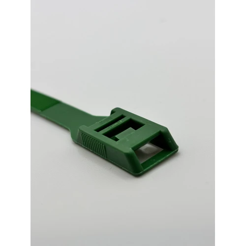 Opaski zaciskowe z płaskim zapięciem 400x8,9mm zielone