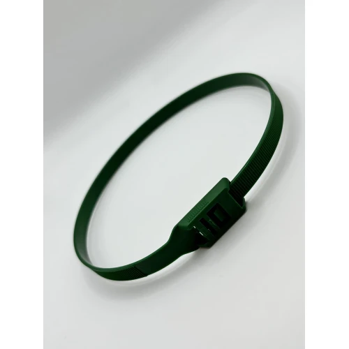 Opaski zaciskowe z płaskim zapięciem 400x8,9mm zielone